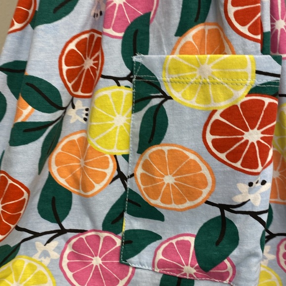 Hannah Anderson sleeveless citrus print blue tank dress with pockets sz 10 NEW - Picture 3 of 9